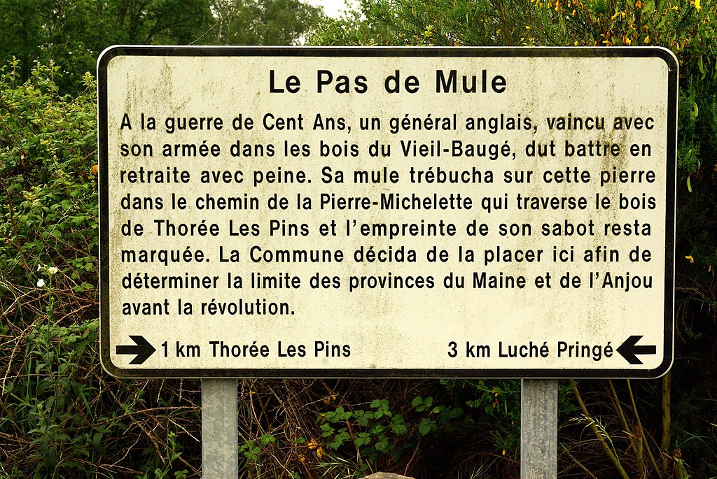 Le Pas de la Mule, le panneau
