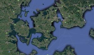 Carte satellite de l'île de Seeland