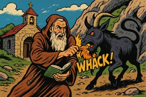 Ermite et bouc noir