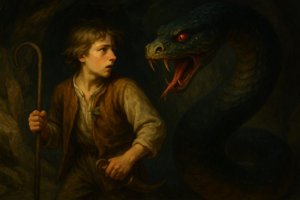 Jeune berger et monstre serpent