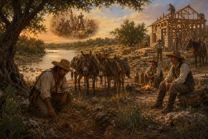 The Search for the Treasure near the Building