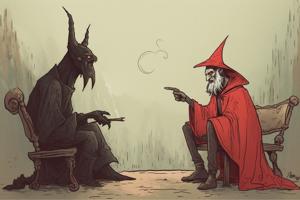 Le diable négociant avec le sorcier