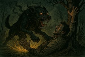 Le loup noir du marais