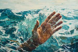 Main sortant de la mer
