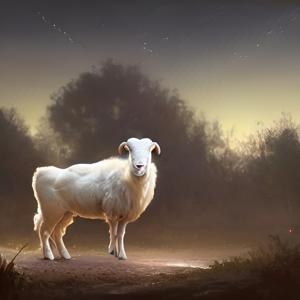 Un bélier blanc de nuit